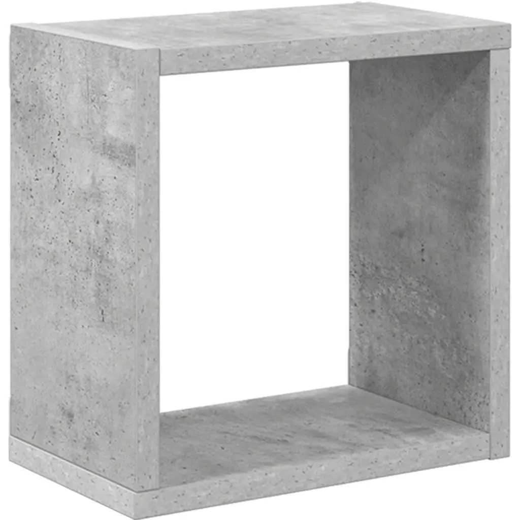 Wall Cube Shelves Grey 26x15x26cm Floating Storage Display Organiser Set 2 Pieces