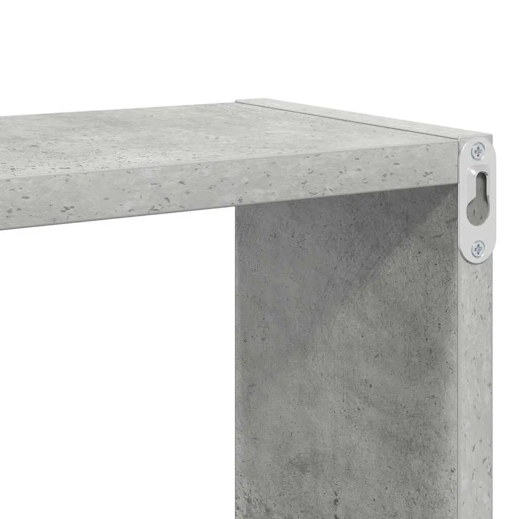 Wall Cube Shelves Grey 26x15x26cm Floating Storage Display Organiser Set 2 Pieces