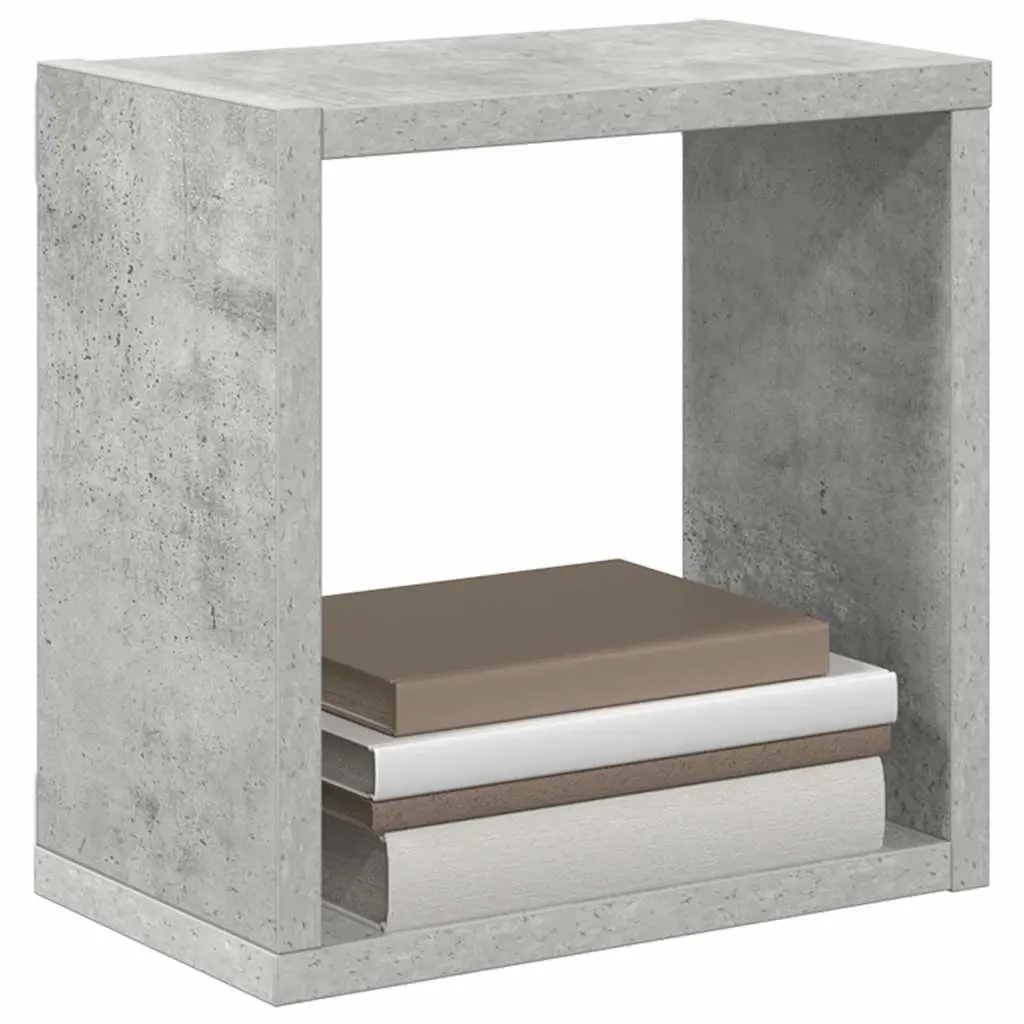 Wall Cube Shelves Grey 26x15x26cm Floating Storage Display Organiser Set 2 Pieces