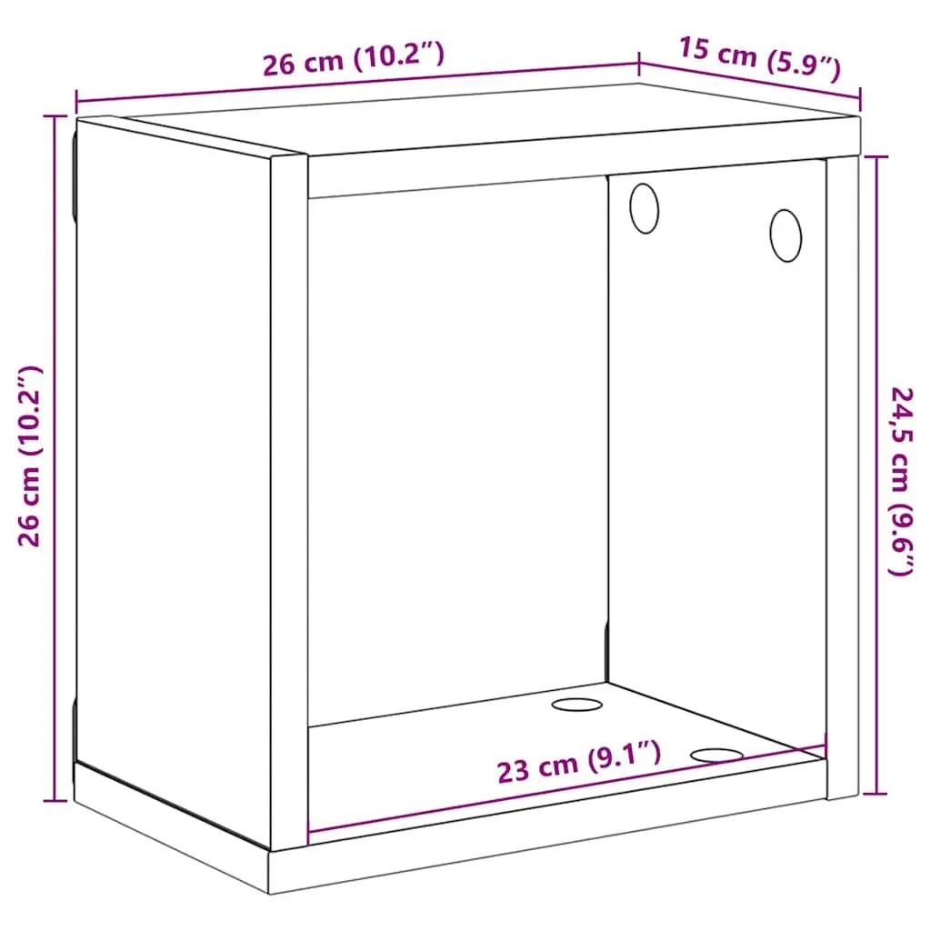 Wall Cube Shelves High Gloss White 4 Piece Set Floating Storage Display