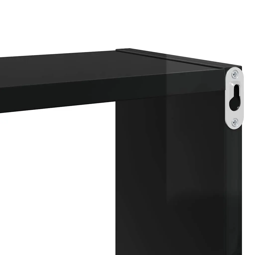Wall Cube Shelves Black 2 Piece Floating Display Storage