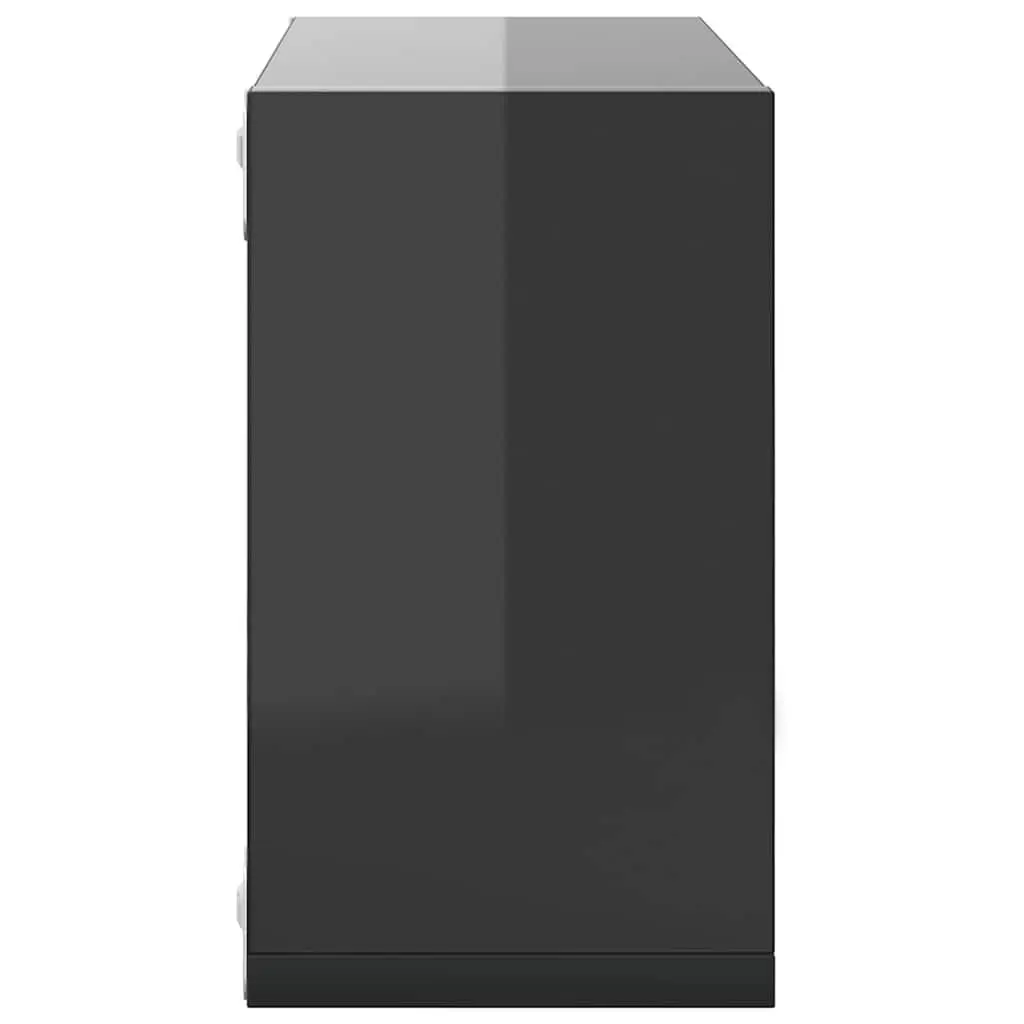 Wall Cube Shelves Grey 4 Pieces Floating Storage Display Home Decor Organizer