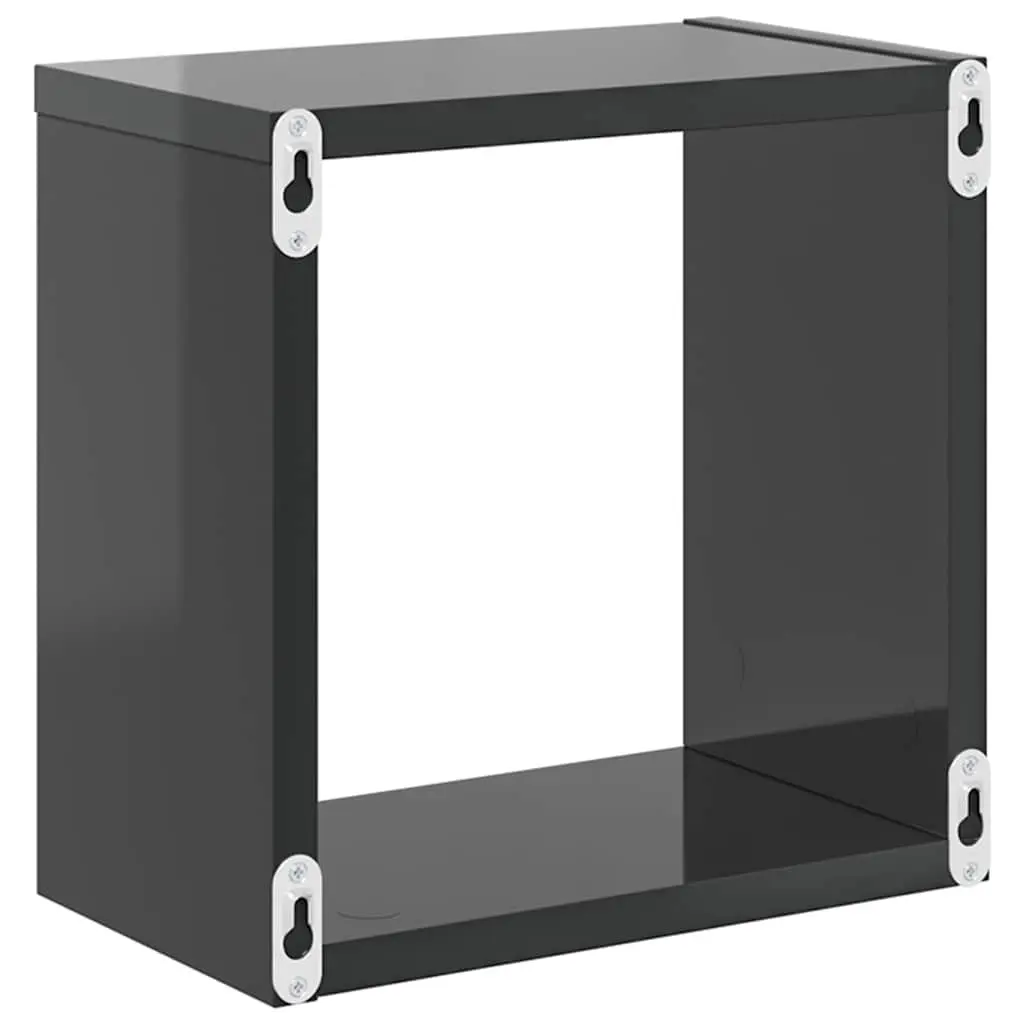 Wall Cube Shelves Grey 4 Pieces Floating Storage Display Home Decor Organizer
