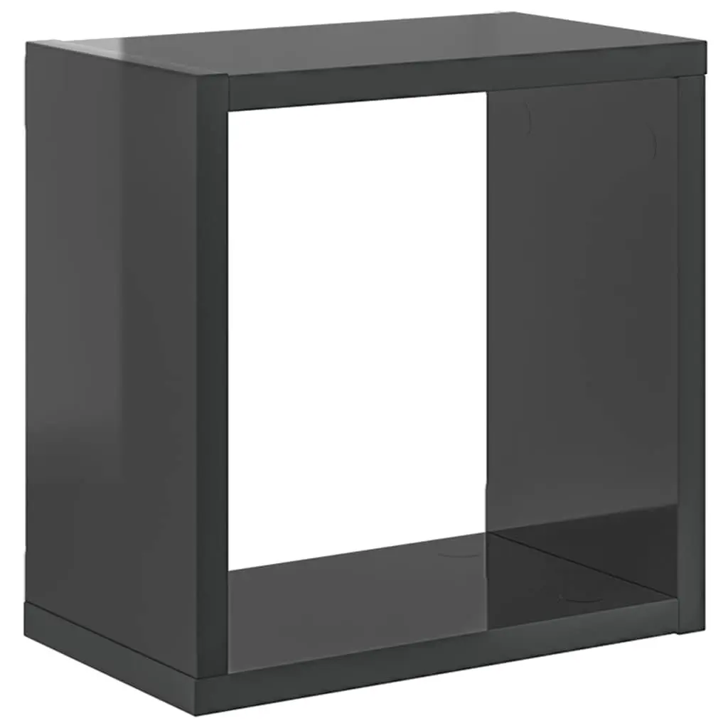 Wall Cube Shelves Grey 6 Piece Floating Storage Display Organizer Set