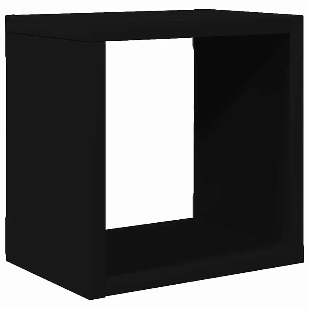Wall Cube Shelves Black 6 Piece Floating Storage Display Organizer