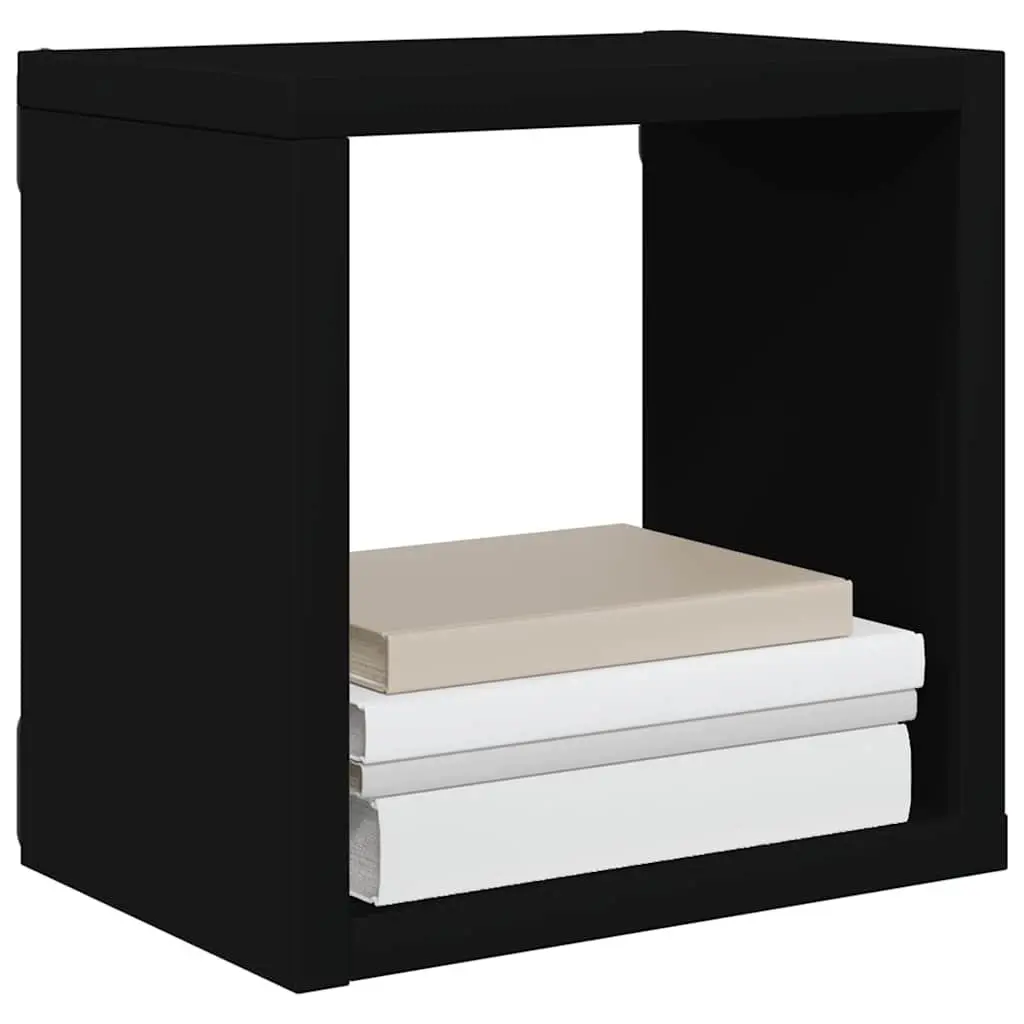 Wall Cube Shelves Black 6 Piece Floating Storage Display Organizer