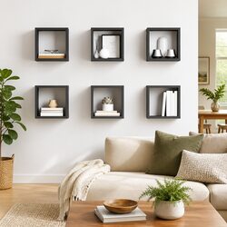 Grey Floating Shelves Set of 6
