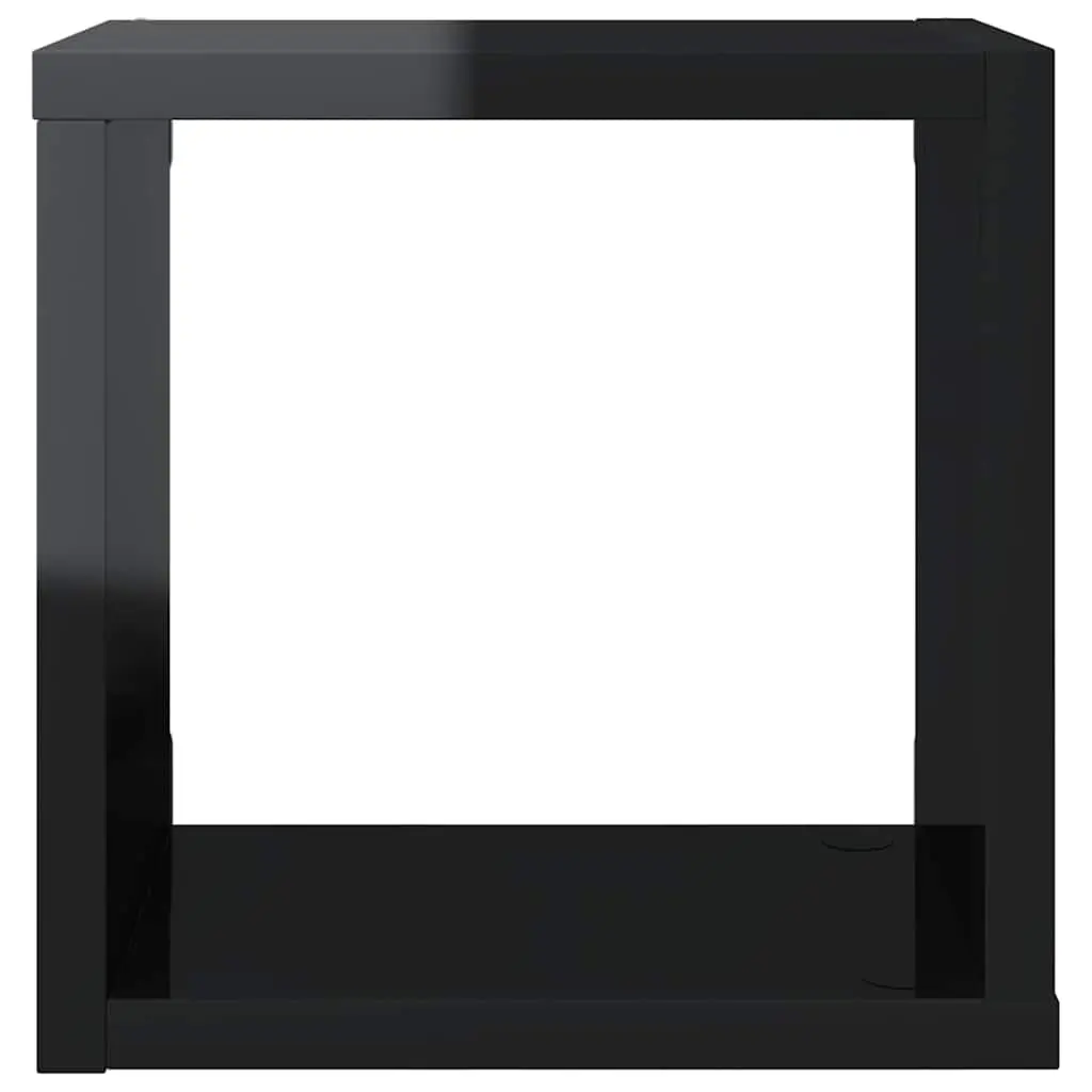Wall Cube Shelves Black 22x15x22cm Floating Storage Display 4 Piece Set