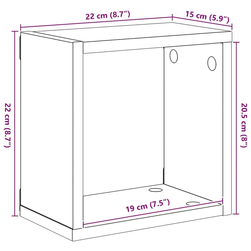 Wall Cube Shelves Grey 6 Piece Set Floating Storage Display Home Decor