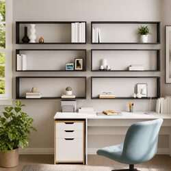 Grey Wall Cube Shelves Set of 6