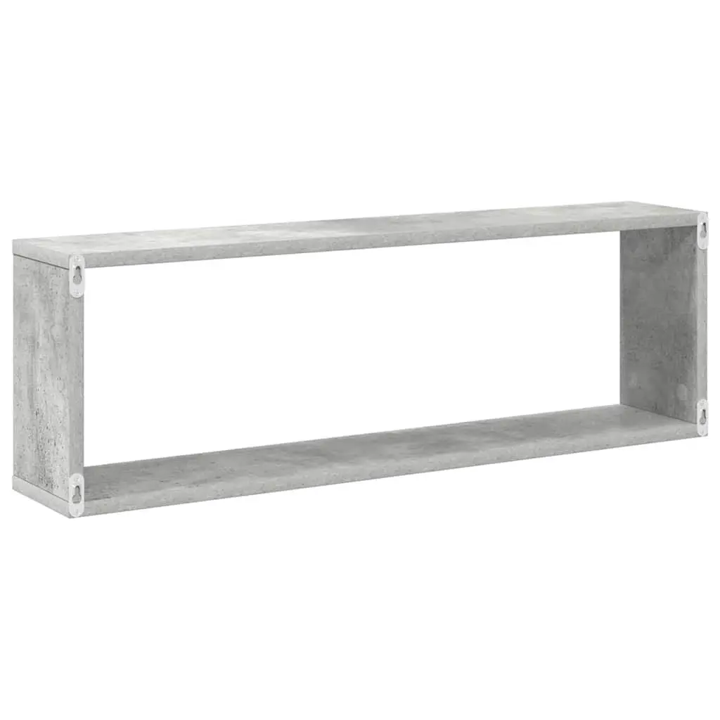 Wall Cube Shelves Grey 6 Piece Engineered Wood Display Storage Shelving Unit