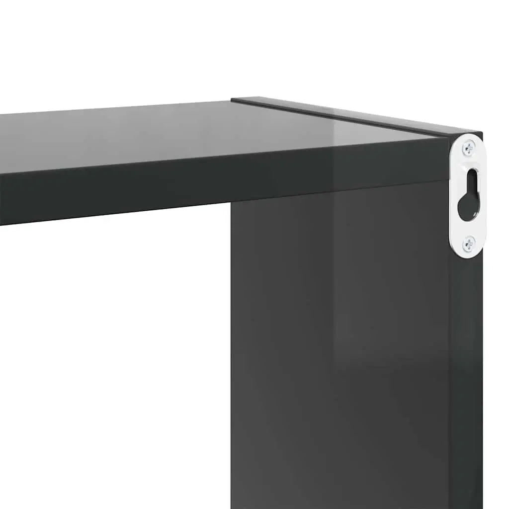 Wall Cube Shelves Grey 80 x 15 x 26.5 cm Display Storage Floating Shelving Unit