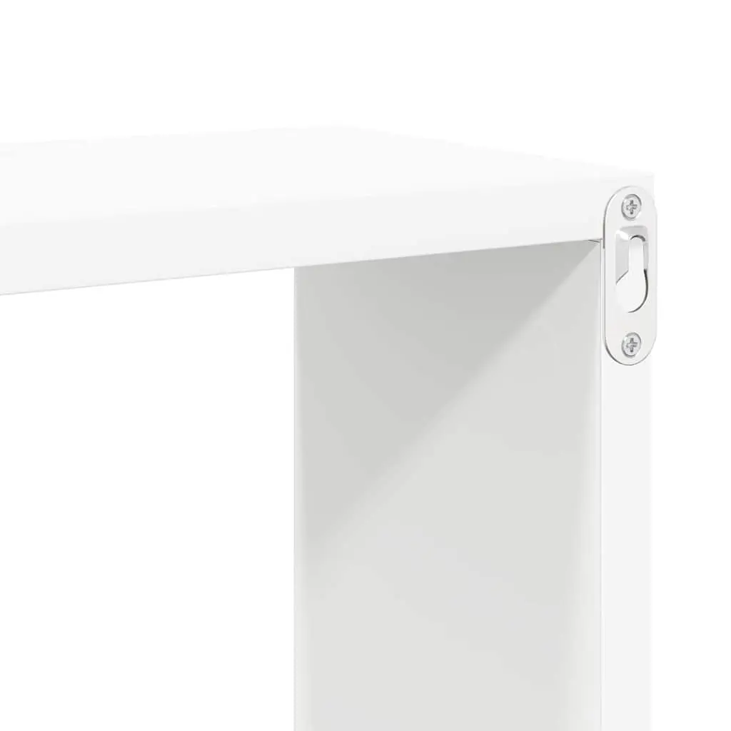 White Floating Cube Shelves 6 Piece Set Sturdy Storage Display Unit