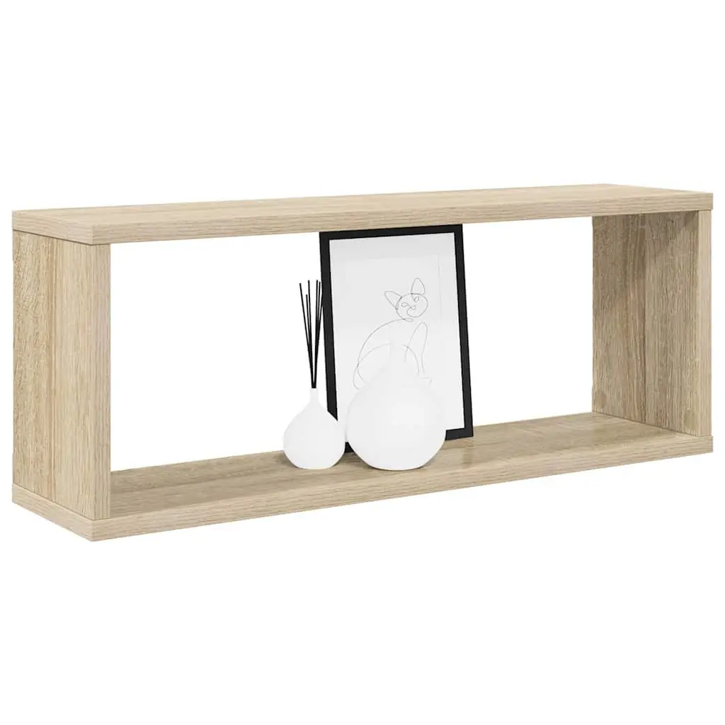 Wall Cube Shelves Brown 4 Piece Floating Storage Display Organiser