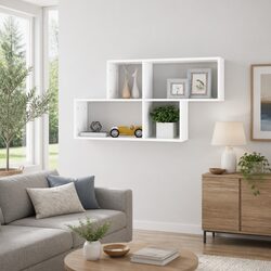 White Wall Shelf Cube Storage Display Unit Modern Home Decor Bedroom Living Room