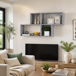 Grey Concrete Wall Shelf 100x18x53cm