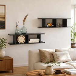 Grey Floating Wall Shelves