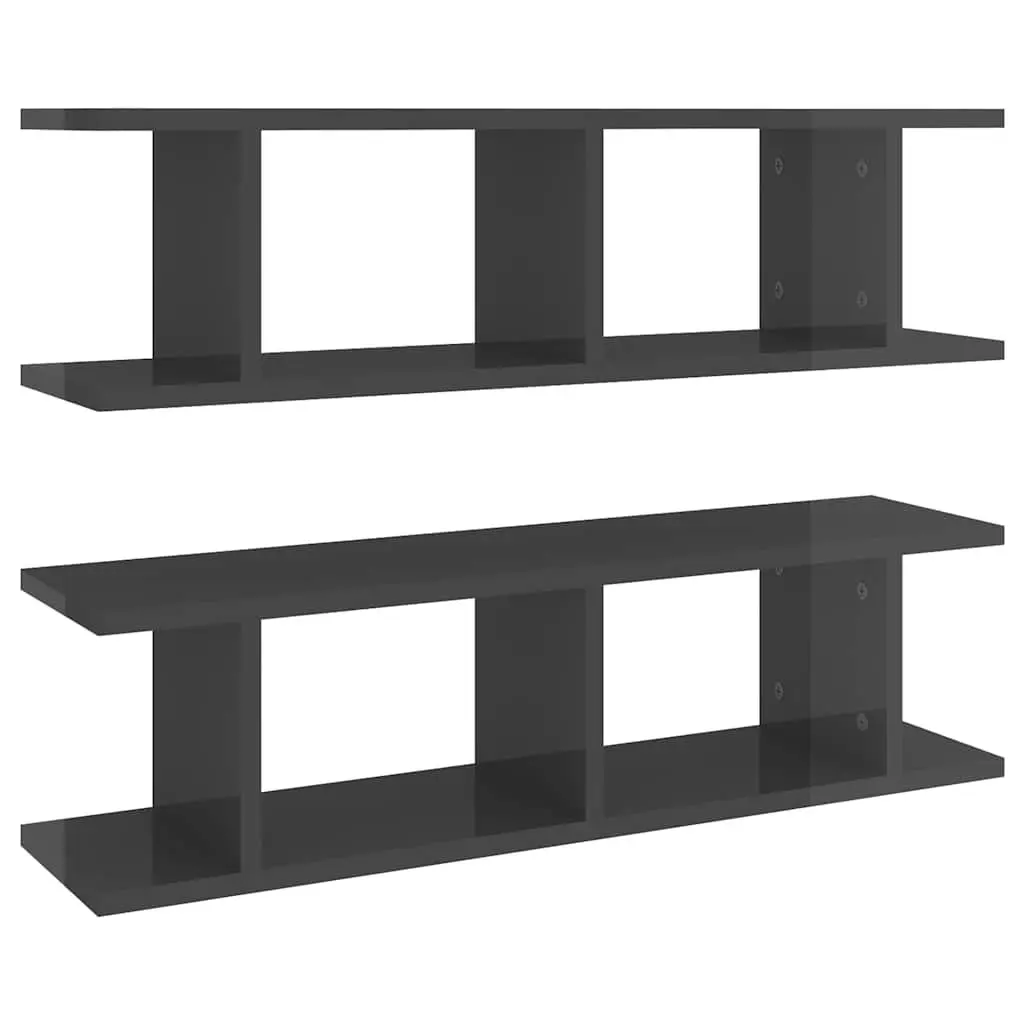 Wall Shelves Grey 2 Pcs Floating Display Cube Storage for Bedroom Living Room Decor