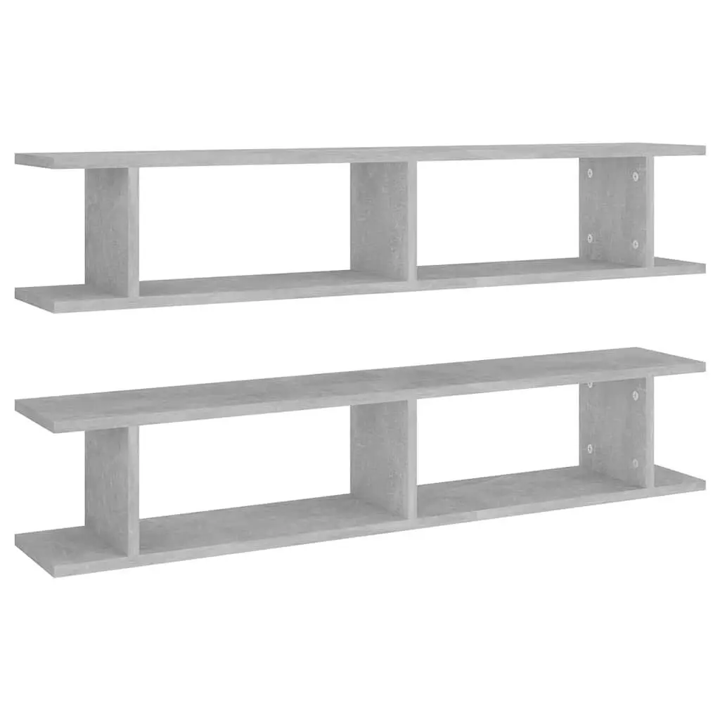 Wall Shelves Grey 2 pcs Cube Display Floating Storage Mounting System
