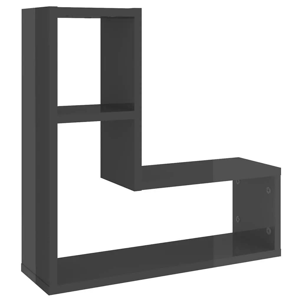 Wall Shelves Grey 50 x 15 x 50 cm Cube Display Storage Unit 2 Piece