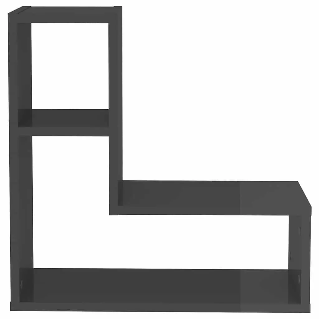 Wall Shelves Grey 50 x 15 x 50 cm Cube Display Storage Unit 2 Piece