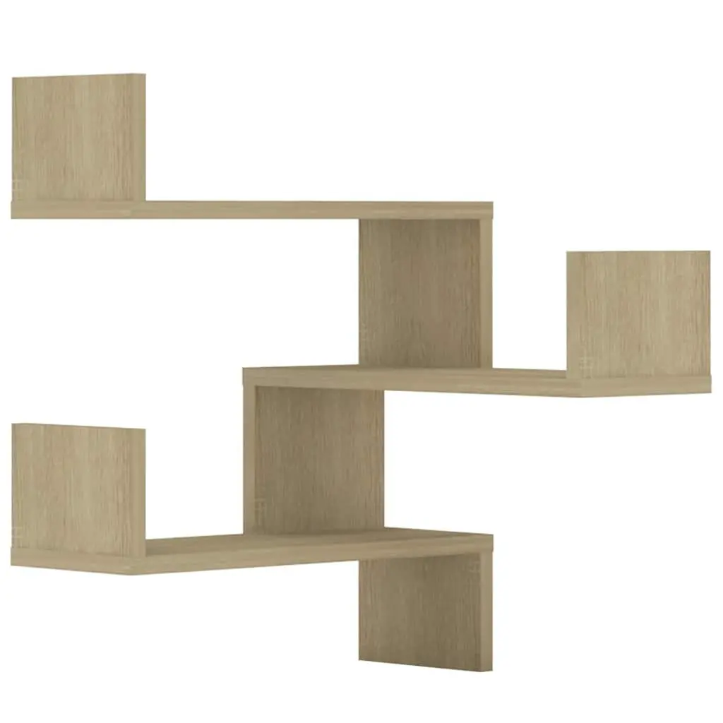 Wall Corner Shelves Brown Engineered Wood 40x40x50 cm Set of 2