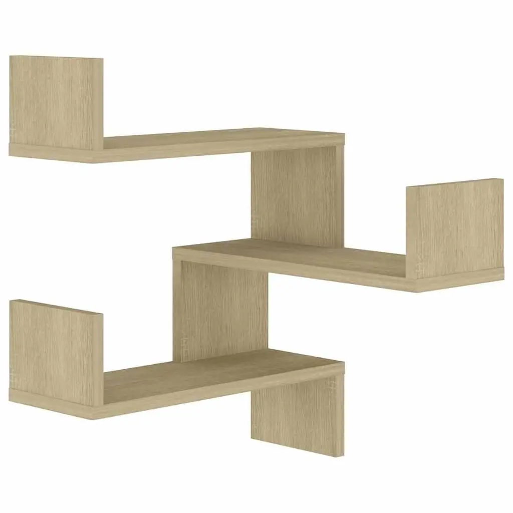 Wall Corner Shelves Brown Engineered Wood 40x40x50 cm Set of 2
