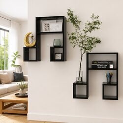 Black Floating Wall Shelves