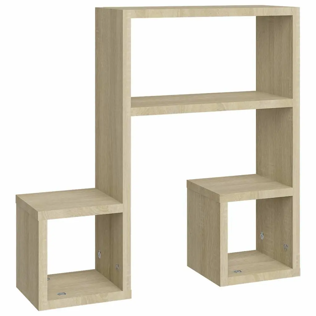 Wall Shelves Brown 50 x 15 x 50 cm Music Note Shape Storage Display 2 Pieces