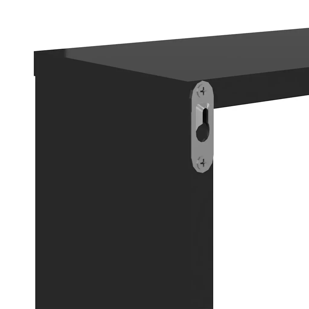 Music Note Wall Shelf Black 50x15x50 cm Floating Storage Display Shelves