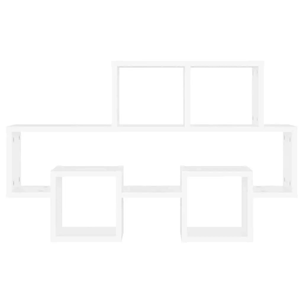 Car-Shaped Wall Shelf White Engineered Wood Open Compartment Storage Organiser