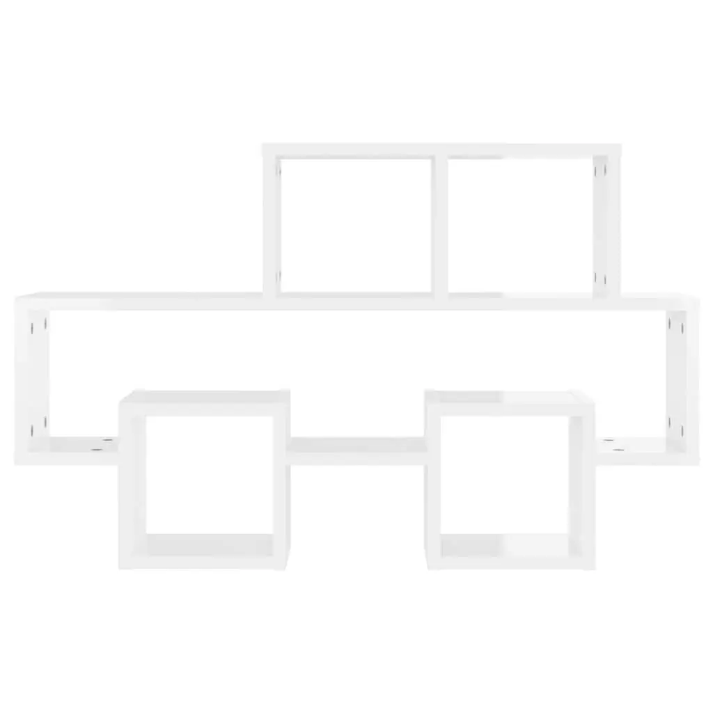 Car-Shaped Wall Shelf White Engineered Wood Open Compartment Storage Display Organizer