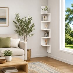 White Corner Shelf - Functional and Stylish Solution