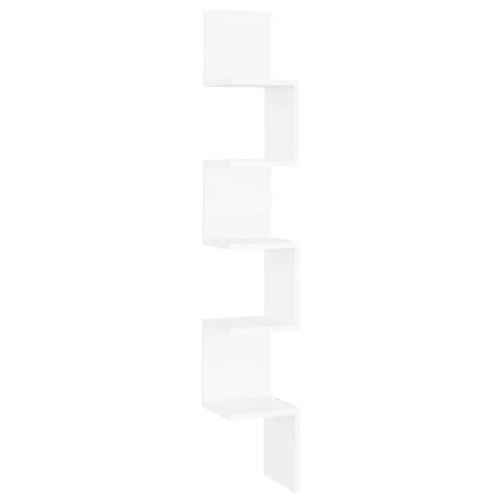 Wall Corner Shelf White Storage Display Unit Living Room Bedroom Kitchen