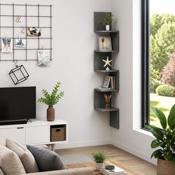 Grey Corner Shelf: Space-Saving and Stylish