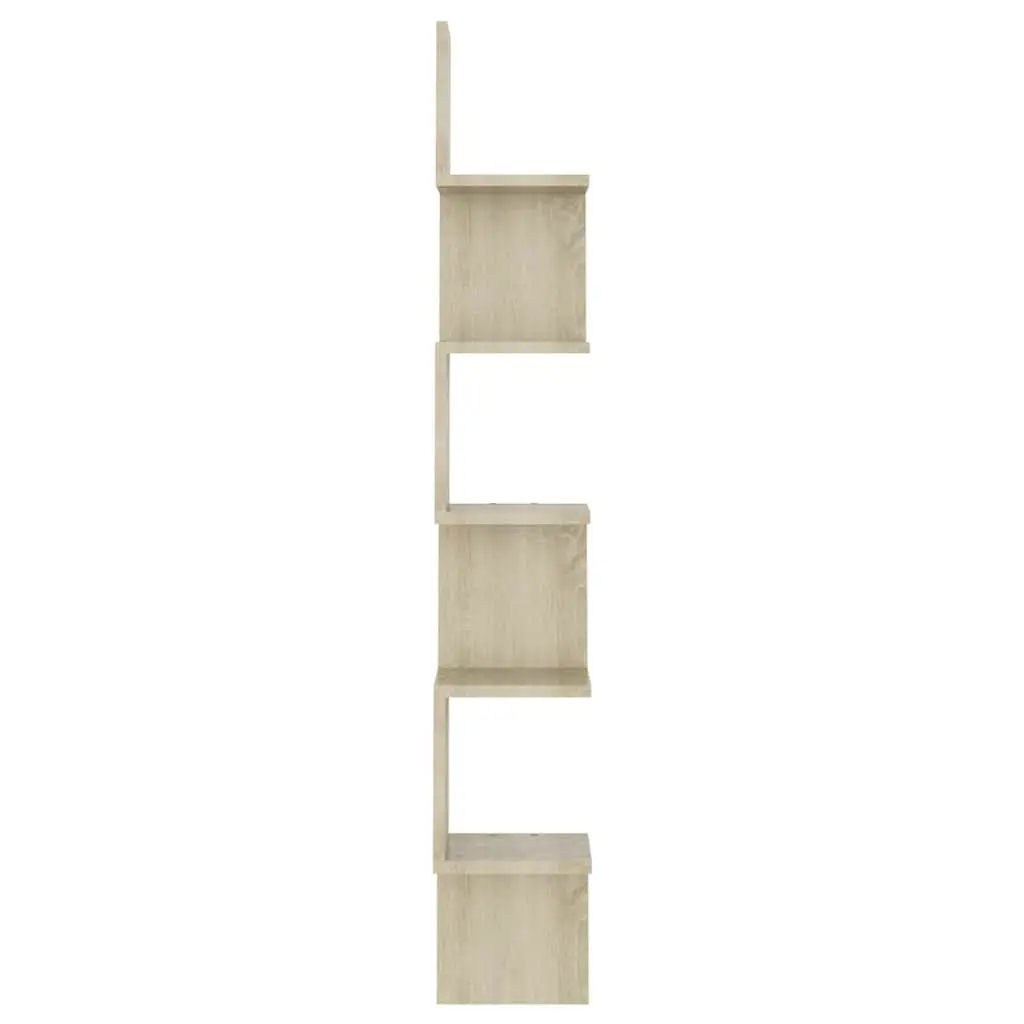 Wall Corner Shelf Brown Engineered Wood Hanging Display Shelving Living Room