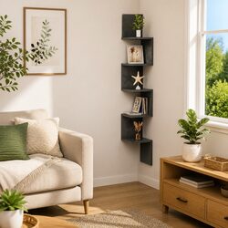 Grey Corner Shelf: A Chic Storage Solution
