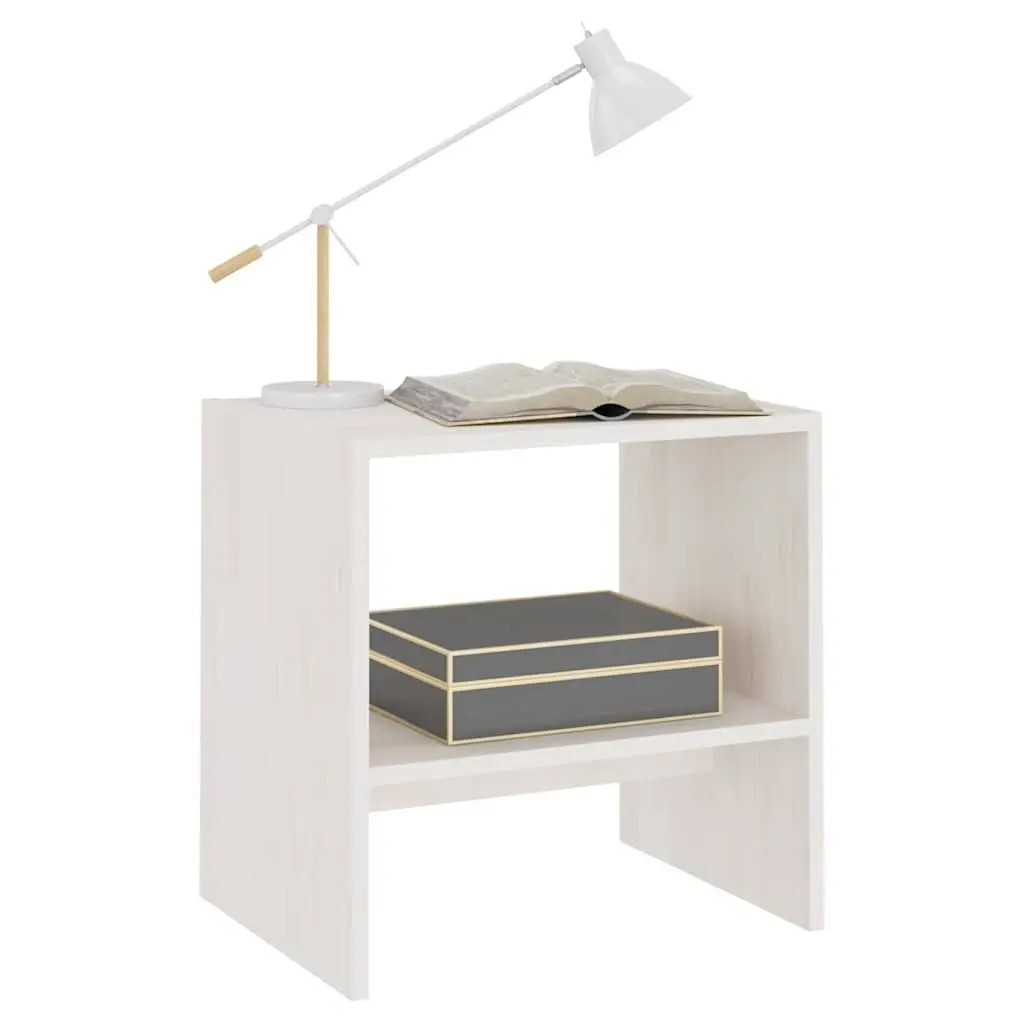 Bedside Cabinets White Solid Pinewood 40 x 30.5 x 40 cm Ample Storage