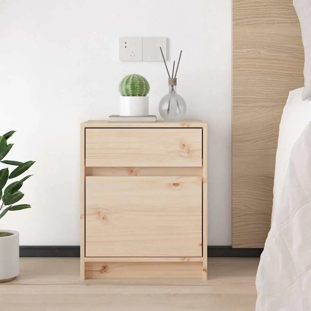Bedside Cabinet Brown 40x31x50cm Solid Wood Nightstand Storage Furniture