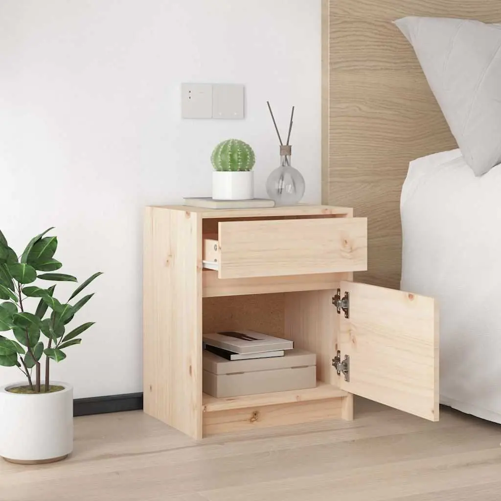 Bedside Cabinet Brown 40x31x50cm Solid Wood Nightstand Storage Furniture