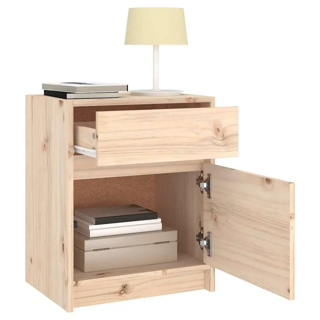 Bedside Cabinet Brown 40x31x50cm Solid Wood Nightstand Storage Furniture