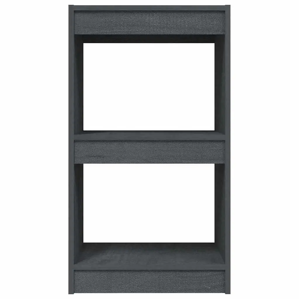 Book Cabinet Grey 40x30x71.5cm Solid Pinewood Storage Display Unit
