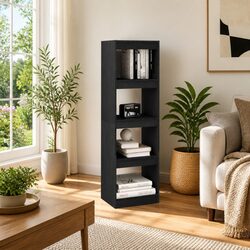 Compact and Functional Grey Pinewood Book Cabinet