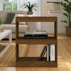 Compact Honey Brown Bookshelf with Room Divider Feature