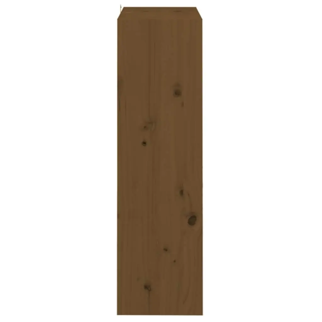 Bookshelf Honey Brown Wooden Room Divider 3 Compartments Storage