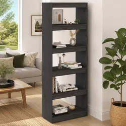 Grey Room Divider Book Cabinet 60x30x167.5cm