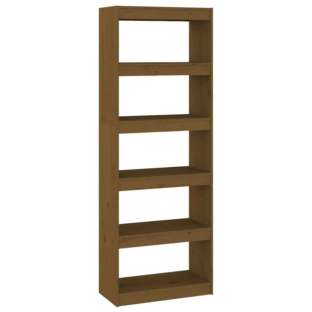 Book Cabinet Honey Brown 60x30x167.5cm Solid Pine Wood Room Divider