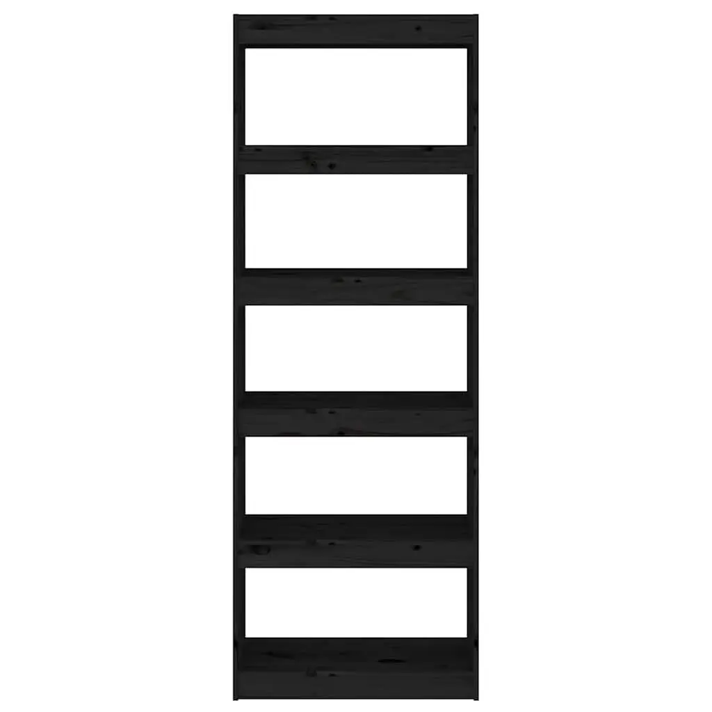 Book Cabinet Black 60x30x167.5 cm Solid Pine Wood Room Divider