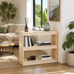 Solid Pine Book Cabinet: Smart Storage and Room Divider