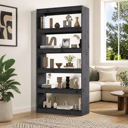Concise Storage Solution: Grey Pine Book Cabinet